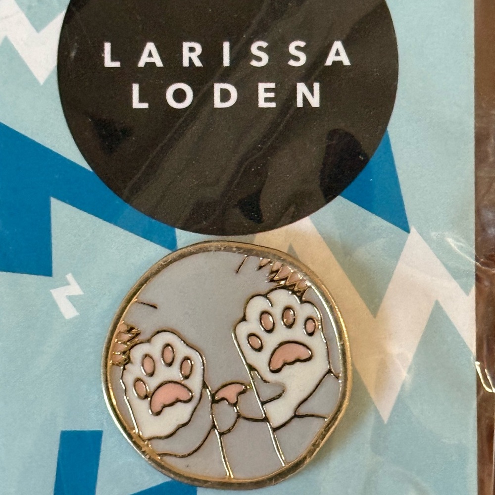 Larissa Loden Cat Paw Enamel Pin NWT